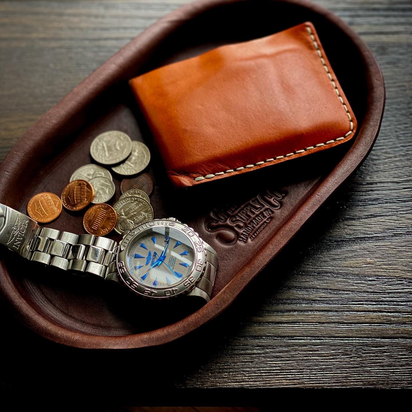 English Tan Flap Wallet | men's leather wallets made in USA KMM & Co.